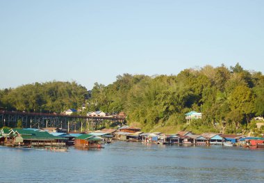 5 Ocak 2017: ahşap Pzt Köprüsü, Sangkhla Buri, Kanchanaburi, Tayland