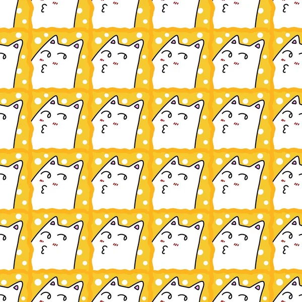 seamless pattern of cute cat cartoon