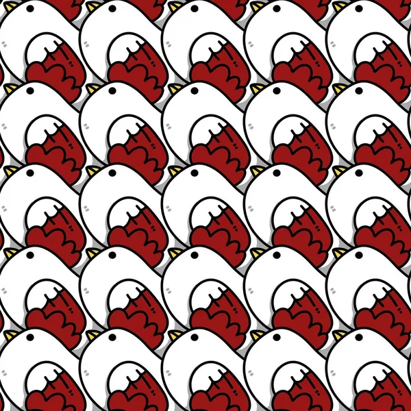 Seamless Pattern Chicken Cartoon — Stock Photo, Image