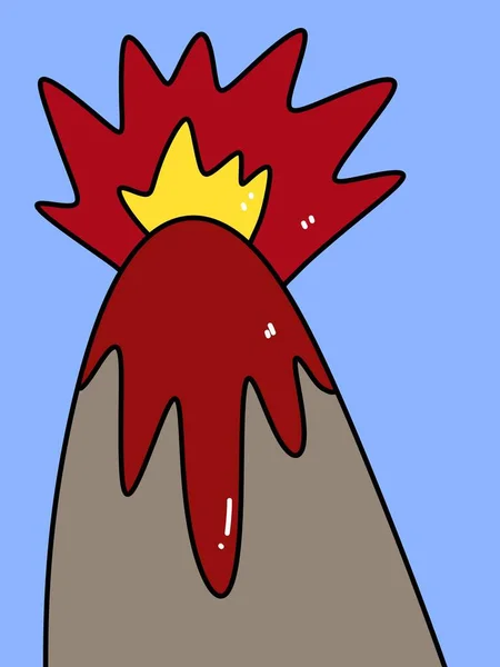 Kunst Farbe Des Vulkans Karikatur — Stockfoto