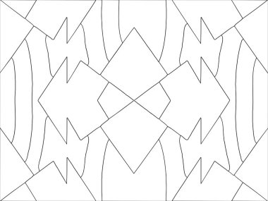 Siyah ve beyaz şekilli geometrik soyut desen