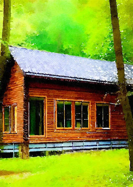art color of home in forest