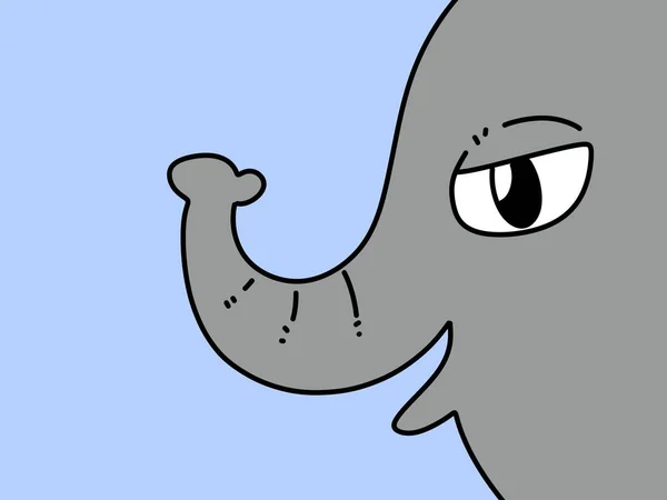 Cute Elephant Cartoon Blue Background — Stock Photo, Image