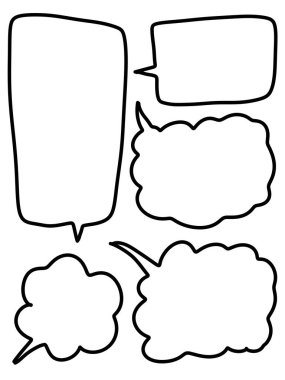 metin kutusu çizgi filminin siyah ve beyaz