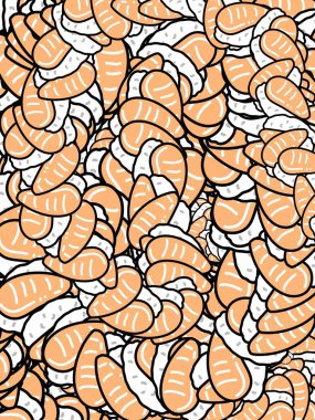 Somon suşi çizgi filminin sanat rengi