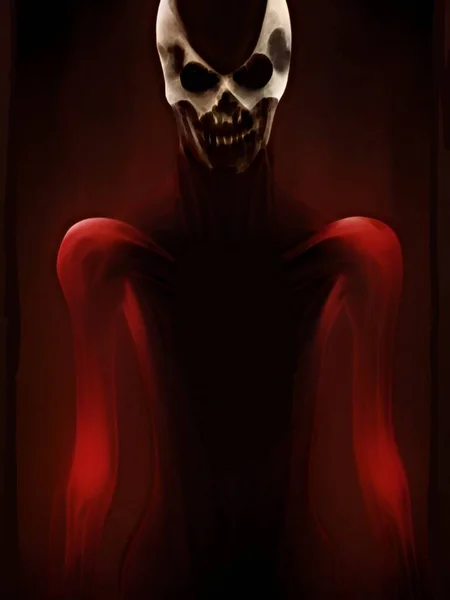 Crânio Assustador Escuro — Fotografia de Stock