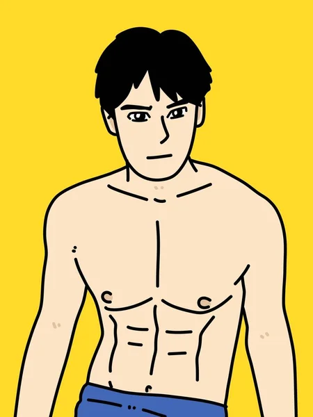 Mignon Homme Dessin Animé Sur Fond Jaune — Photo