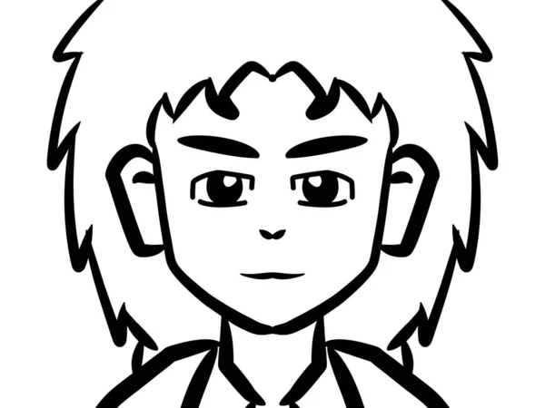 Noir Blanc Dessin Animé Homme Mignon Pour Coloration — Photo