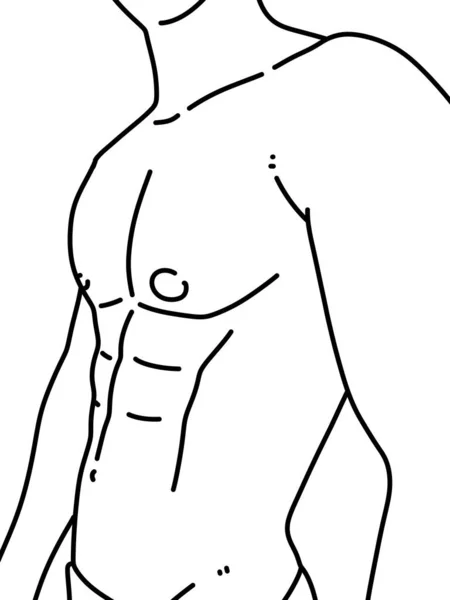 Preto Branco Corpo Homem Desenhos Animados Para Colorir — Fotografia de Stock