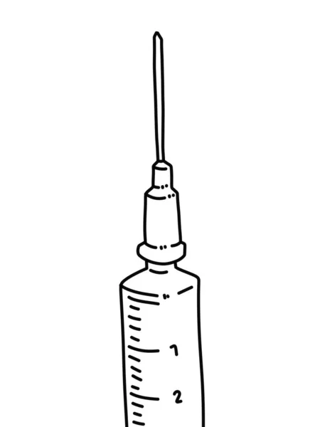 Black White Syringe Cartoon Coloring — Stock Photo, Image