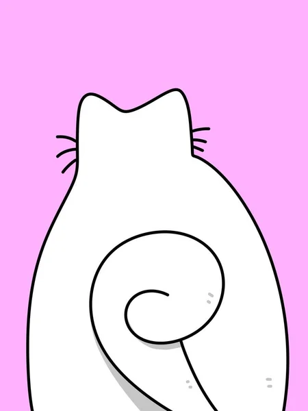 Lindo Gato Dibujos Animados Sobre Rosa Fondo —  Fotos de Stock