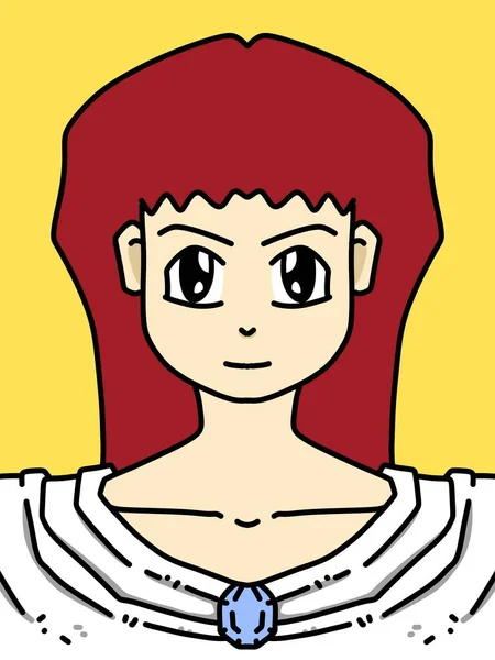 Cute Woman Cartoon Yellow Background — Stock Photo, Image