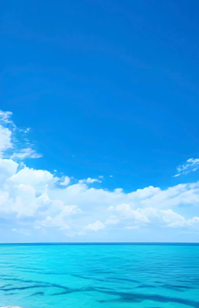 Красивое Тропическое Море Голубым Небом Белыми Облаками — стоковое фото