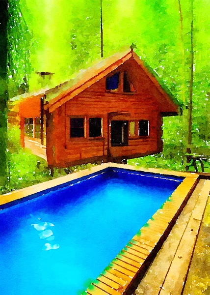 art color of home and pool