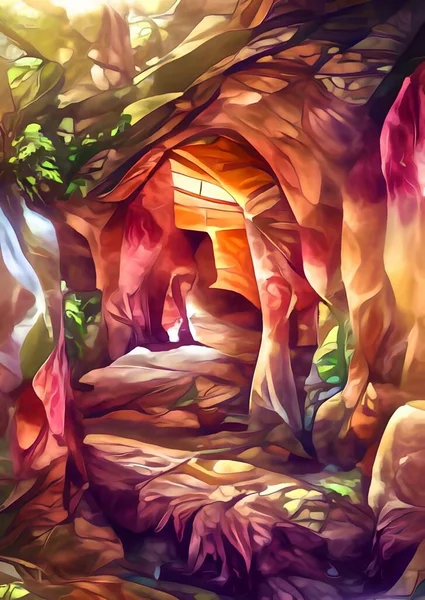 Художній Колір Будинку Печері — стокове фото