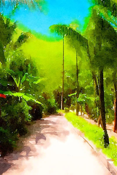 Sztuka Kolor Drogi Lesie — Zdjęcie stockowe