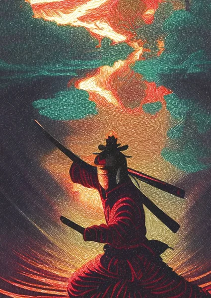 Ninja çizgi filminin siyah ve beyazı