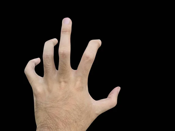 hand with a black background