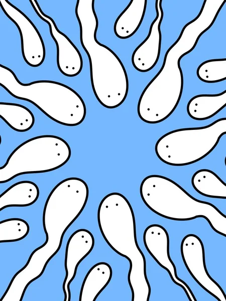 Art Color Sperm Blue Background — Stock Photo, Image