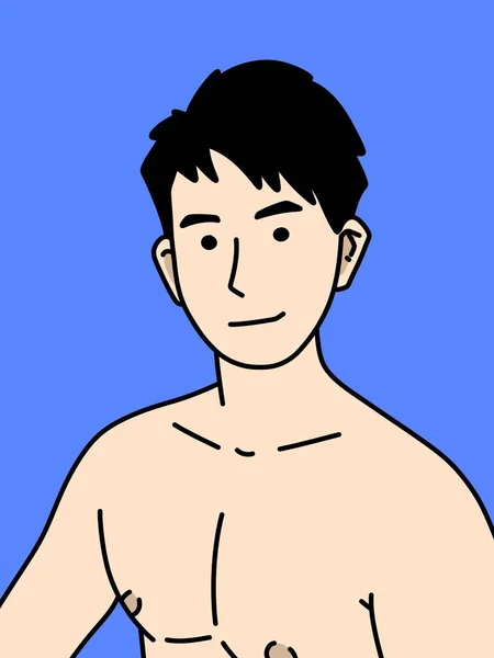 青い背景の可愛い男漫画 — ストック写真