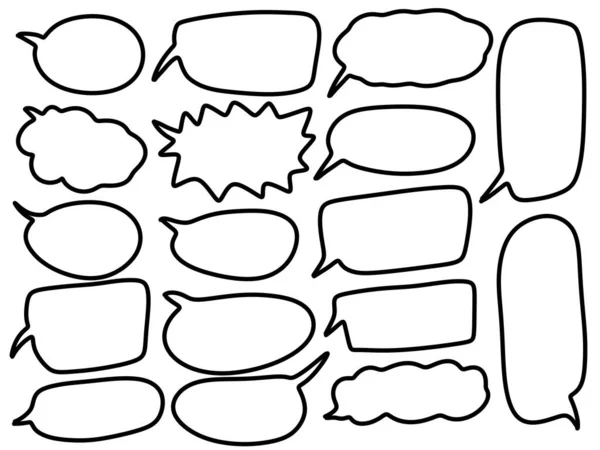 Set Hand Drawn Speech Bubbles Background — Stock Photo, Image