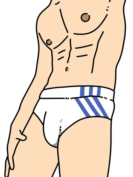 Body Man Cartoon Witte Achtergrond — Stockfoto