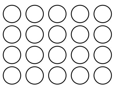 Siyah ve beyaz çemberler dizisi