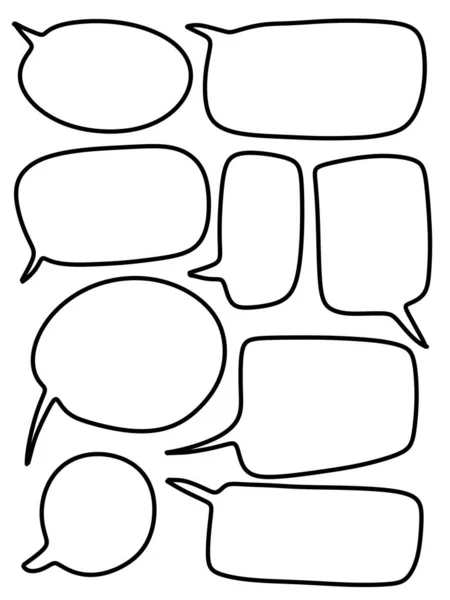 Set Hand Drawn Speech Bubbles Background — Stock Photo, Image