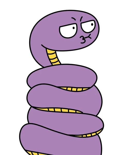 Bonita Serpiente Dibujos Animados Sobre Fondo Blanco —  Fotos de Stock