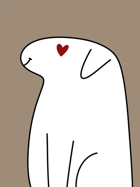 Bonito Cão Desenhos Animados Fundo Marrom — Fotografia de Stock