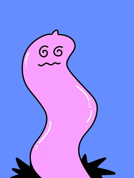 Cute Condom Cartoon Blue Background — Stock Photo, Image