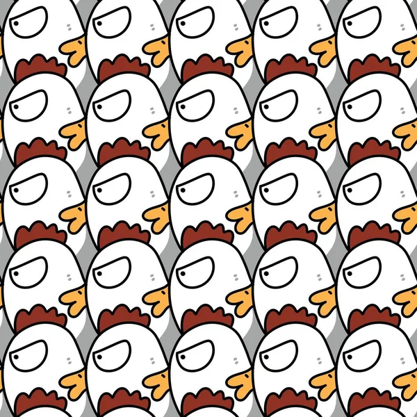 Seamless Pattern Cute Chicken Cartoon — Stock Photo, Image