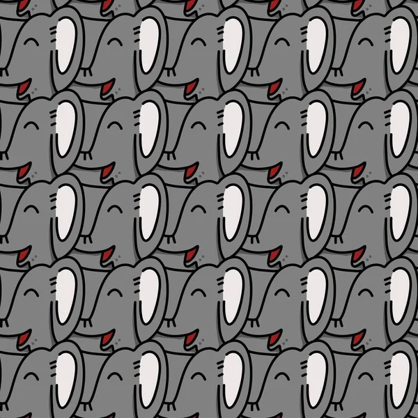 Seamless Pattern Cute Elephant Cartoon — Stock Photo, Image