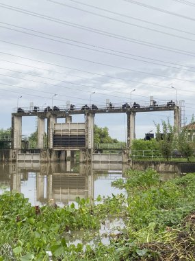 Sabah Chachoengsao Tayland 'da nehir manzarası.