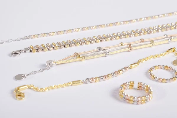 Ženská Koncepce Šperků Vynikající Šperky Luxusní Zlato Stříbrné Šperky Obrázek — Stock fotografie
