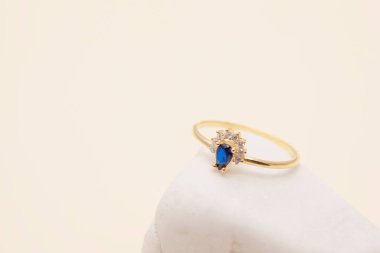 Still life jewelry image for online sale. Diamond ring photo that we can use in e-commerce, online sales, social media