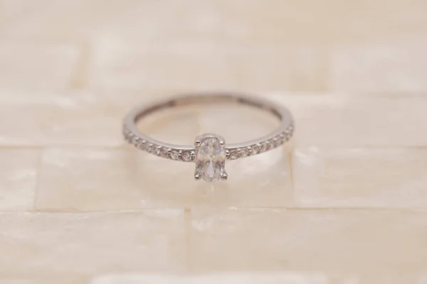 Still life jewelry image for online sale. Diamond ring photo that we can use in e-commerce, online sales, social media