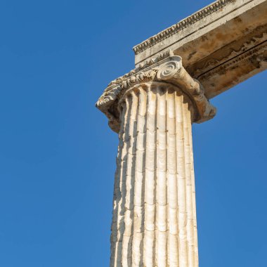 Didyma, Aydın, Türkiye - 2592022: Antik Apollo şehrinden ayrıntılar.