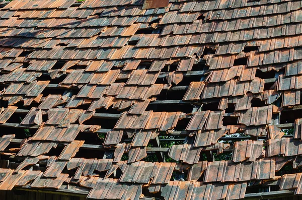 Roof Old Abandoned House Broken Fallen Tiles — Stock Photo, Image