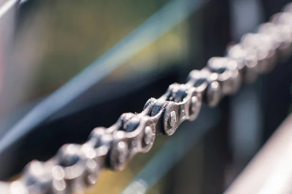 Old Worn Out Bicycle Chain Close — ストック写真