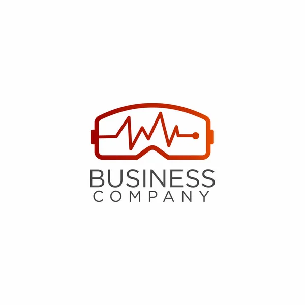 Sanal Gerçeklik Logosu Tasarım Vektörü Teknoloji Şirketi Logosu — Stok Vektör