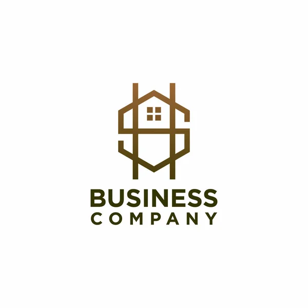 Conceito Logotipo Negócio Habitação Construção Construção Logotipo — Vetor de Stock