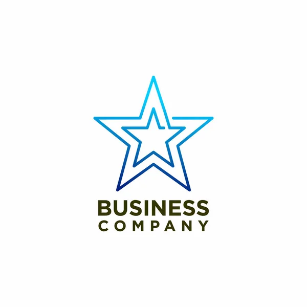 Dubbele Ster Logo Ontwerp Vector Business Logo Bedrijf — Stockvector
