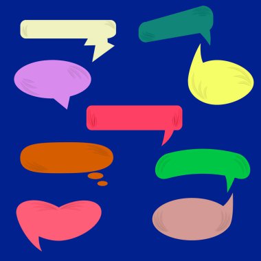 Kolaj için modern çıkartma. Gerçekçi dokusu olan bir konuşma balonu. Düz tarzda duygusal mesaj. Vektör illüstrasyonu