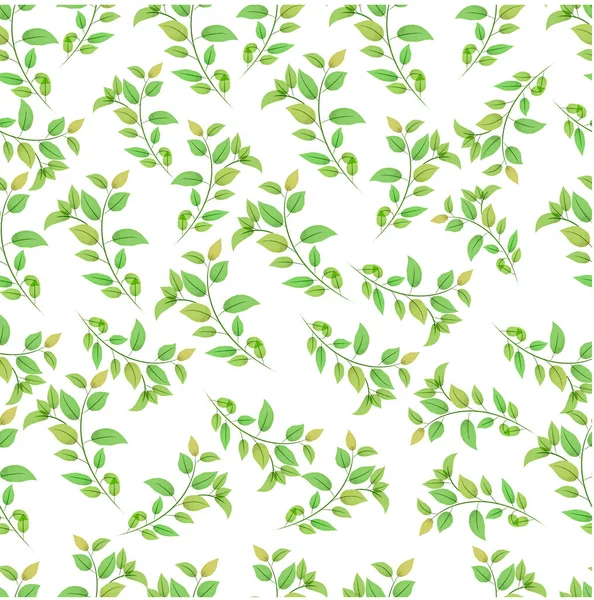 Watercolor Seamless Pattern Watercolor Branches Leaves Decorative Background Branches Leaves — Διανυσματικό Αρχείο