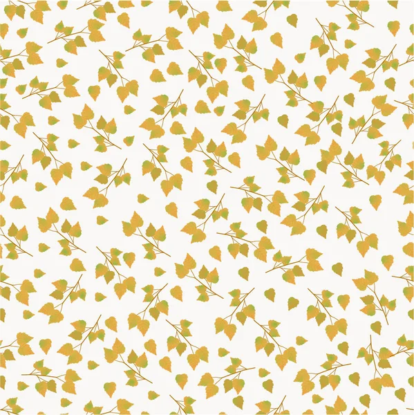 Seamless Bright Autumn Pattern Birch Branches Your Textiles Packaging — Vetor de Stock