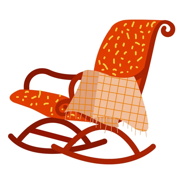 Rocking Chair Autumn Plaid Blanket — Vector de stock