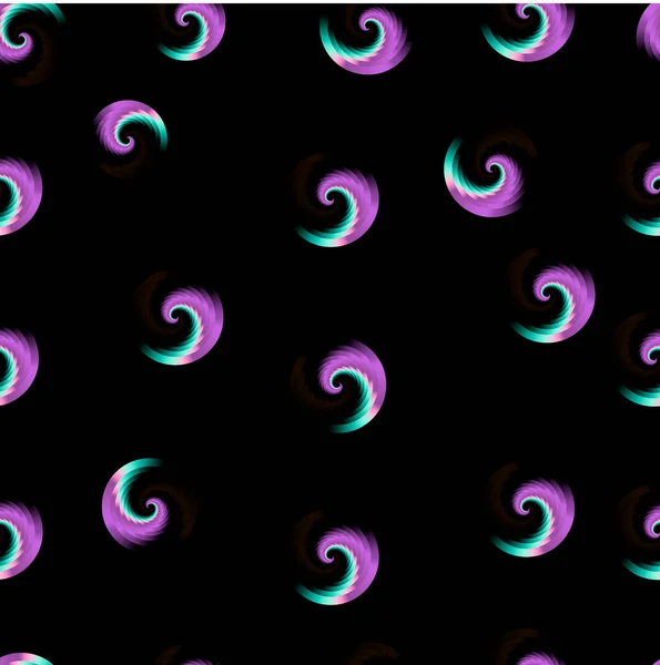 Seamless Abstract Unusual Bright Pattern Gradient Spiral Black Background Packaging — Διανυσματικό Αρχείο