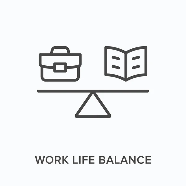 Εργασιακή ζωή επίπεδη γραμμή εικονίδιο. Εικονογράφηση διανυσματικού περιγράμματος χαρτοφύλακα και εφημερίδας. Μαύρο λεπτό γραμμικό εικονόγραμμα για επαγγελματική προτεραιότητα — Διανυσματικό Αρχείο