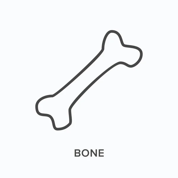 Bone Flat Line Ikone Vektorskizze Illustration Von Hundespielzeug Schwarzes Dünnes — Stockvektor